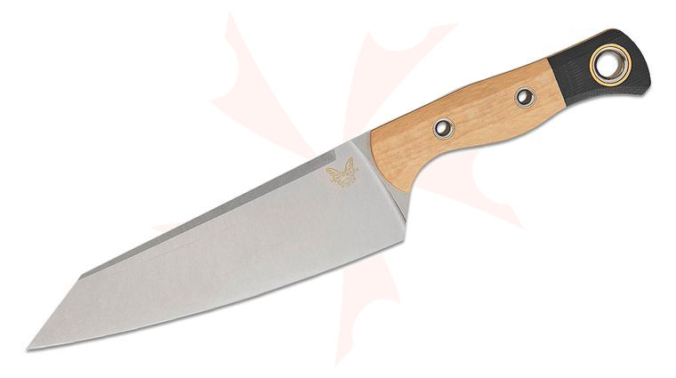 Benchmade Master Utility Knife Fixed Blade 6.83 inch CPM-154 Satin Utility Blade, Maple Valley Richlite Handles with Black G10 Bolsters, Boltaron Sheath