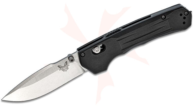 Benchmade 427 Mini Vallation AXIS-Assist Folding Knife 3.20 inch CPM-S30V Stonewashed Plain Blade, Black Aluminum Handles