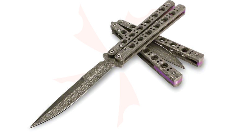 Benchmade Gold Class 42-101 Bali-Song All-Damascus Butterfly Knife 4.2 inch Blade