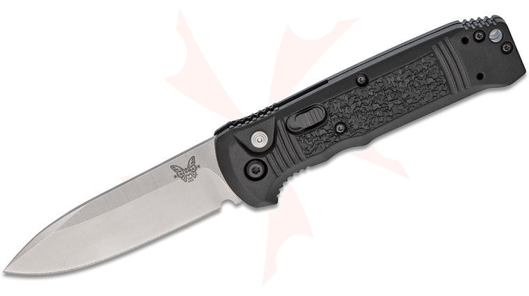 Benchmade 4400 Casbah AUTO Folding Knife 3.4 inch Satin S30V Drop Point Blade, Black Textured Grivory Handles