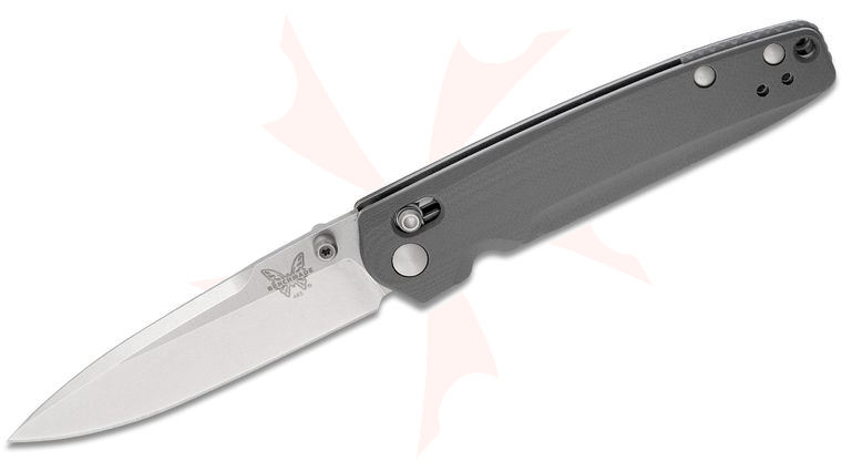 Benchmade 485 Valet AXIS Folding Knife 2.96 inch M390 Satin Plain Blade, Gray G10 Handles