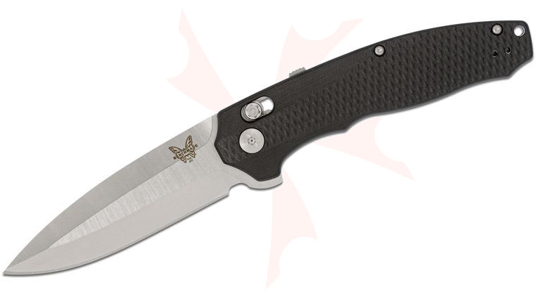 Benchmade Vector AXIS-Assisted Flipper Knife 3.6 inch S30V Satin Plain Blade, Contoured Black G10 Handles