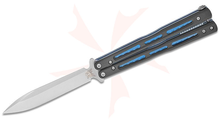 Benchmade 51 Morpho Balisong Butterfly Knife 4.25 inch Satin D2 Plain Blade, G10 Handles