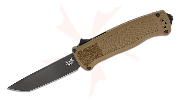 Benchmade 5370BK-11 Shootout OTF AUTO Knife 3.51 inch S30V Black DLC Tanto Blade, Ranger Green Grivory Handles
