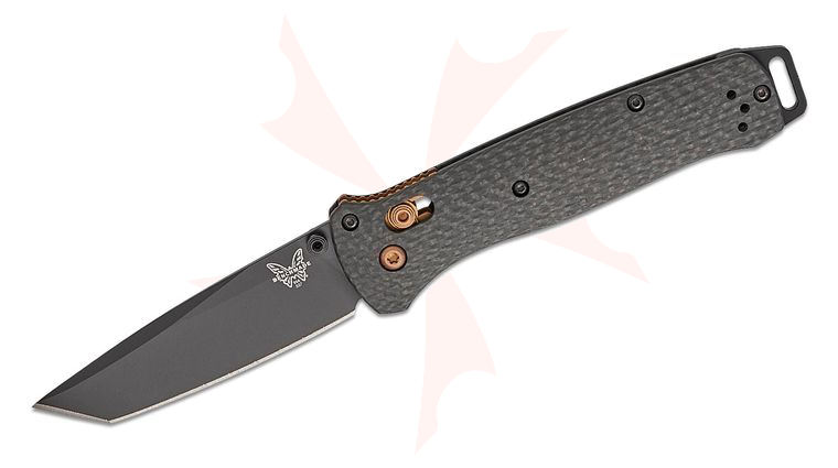 Benchmade Bailout AXIS Folding Knife 3.38 inch CPM-S90V Black PVD Plain Tanto Blade, Carbon Fiber Handles