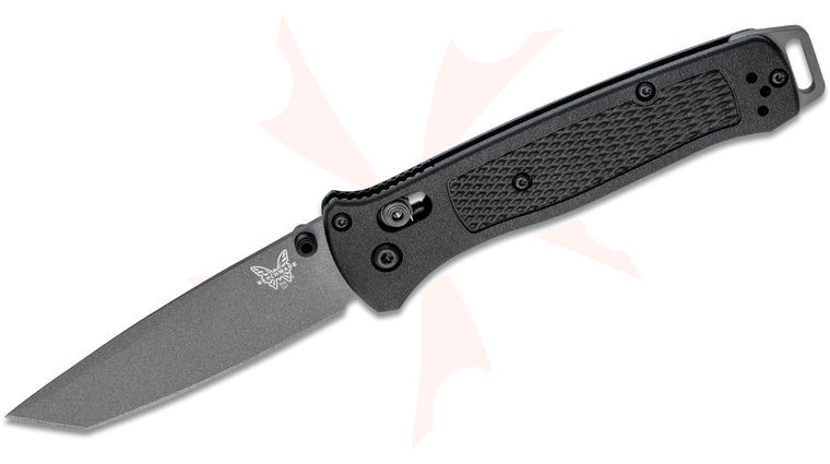 Benchmade 537GY Bailout AXIS Folding Knife 3.38 inch CPM-3V Gray Cerakote Plain Tanto Blade, Black Grivory Handles