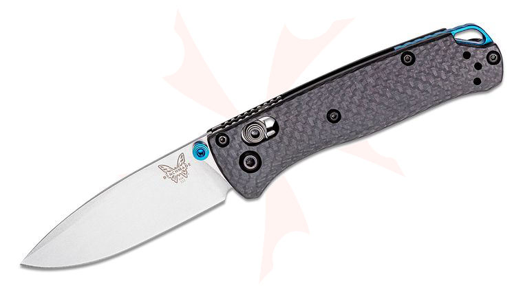 Benchmade Mini Bugout AXIS Folding Knife 2.82 inch S90V Satin Plain Blade, Carbon Fiber Handles