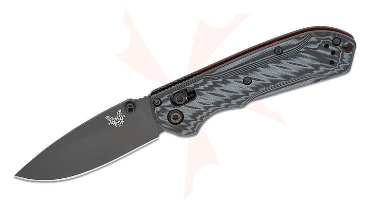 Benchmade 565BK-02 Mini Freek Folding Knife 3 inch CPM-M4 Black Drop Point Plain Blade, Black/Gray G10 Handles