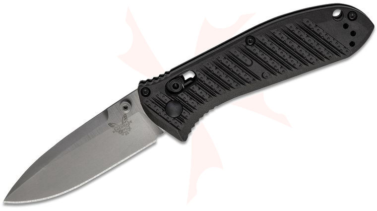 Benchmade Mini Presidio II Folding Knife 3.20 inch S30V Satin Plain Blade, Milled Black CF-Elite Handles
