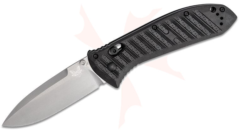 Benchmade Presidio II Folding Knife 3.72 inch S30V Satin Plain Blade, Milled Black CF-Elite Handles