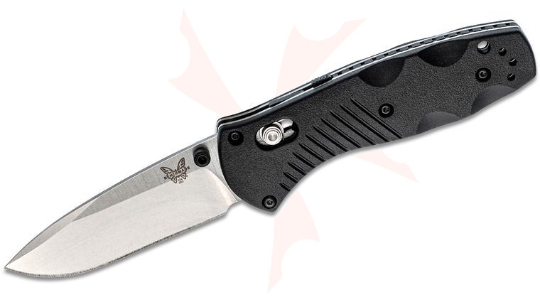 Benchmade 585 Mini-Barrage AXIS-Assisted Folding Knife 2.91 inch Satin Plain Blade, Black Valox Handles
