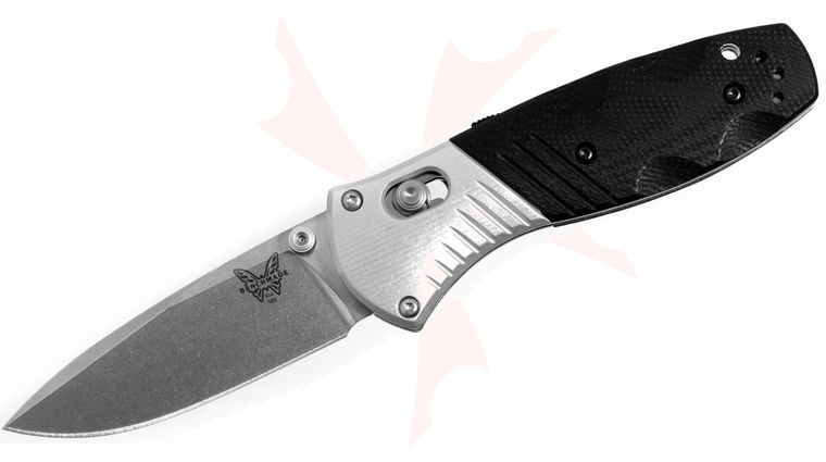 Benchmade 586 Mini-Barrage AXIS-Assisted 2.91 inch M390 Satin Plain Blade, G10 and Aluminum Handles
