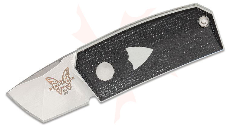 Benchmade Jared Oeser Tengu Tool Folding Knife 1.14 inch CPM-20CV Satin Tanto Blade, Black G10 Handles, Bottle Opener, Leather Pouch