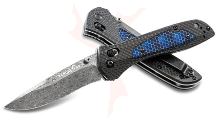 Benchmade 710-142 Gold Class AXIS Folding Knife 3.90 inch Twist Damasteel Blade, Carbon Fiber and C-Tek Handles