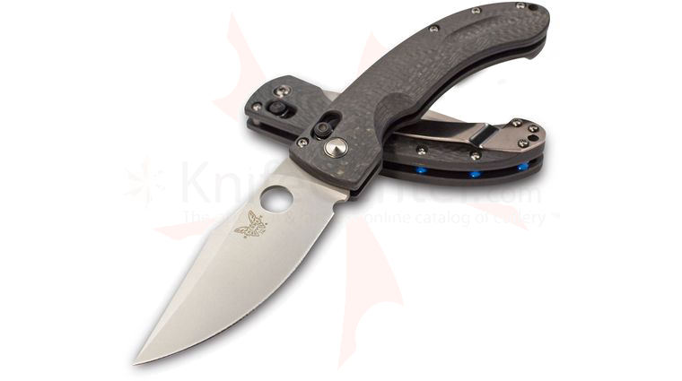Benchmade 746-1201 Limited Mini-Onslaught Folding Knife 3.45 inch D2 Satin Plain Blade, Carbon Fiber Handles, 2012 SHOT Show Exclusive