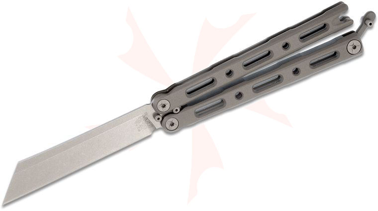 Benchmade 87 Ti Balisong Butterfly 4.5 inch CPM-S30V Wharncliffe Blade, Titanium Handles, Magnetic Latch