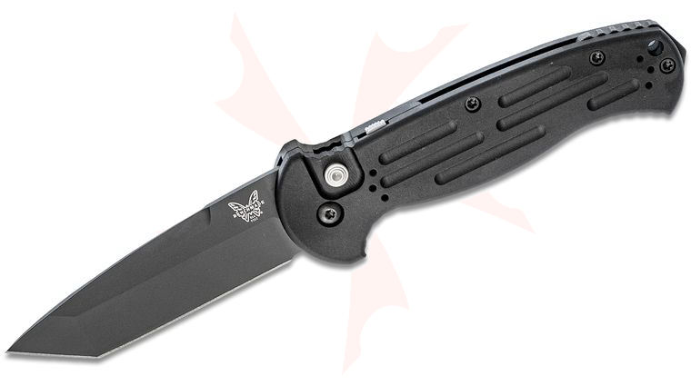 Benchmade AFO II AUTO Folding Knife 3.56 inch Black Plain Tanto Blade, Aluminum Handles