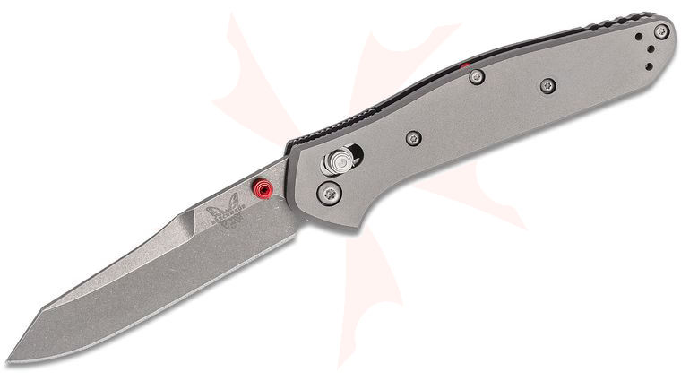 Benchmade 940-2001 Osborne Folding Knife 3.4 inch S90V Satin Plain Blade, Gray Titanium Handles