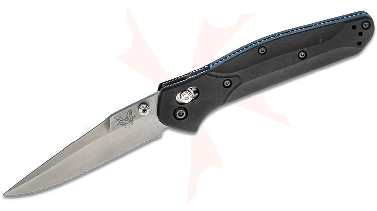 Benchmade Osborne Folding Knife 3.4 inch S30V Satin Plain Blade, Black Aluminum Handles