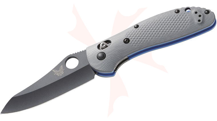 Benchmade 550BK-1 Griptilian AXIS Lock Folding Knife 3.45 inch CPM-20CV Black Sheepsfoot Plain Blade, Gray G10 Handles