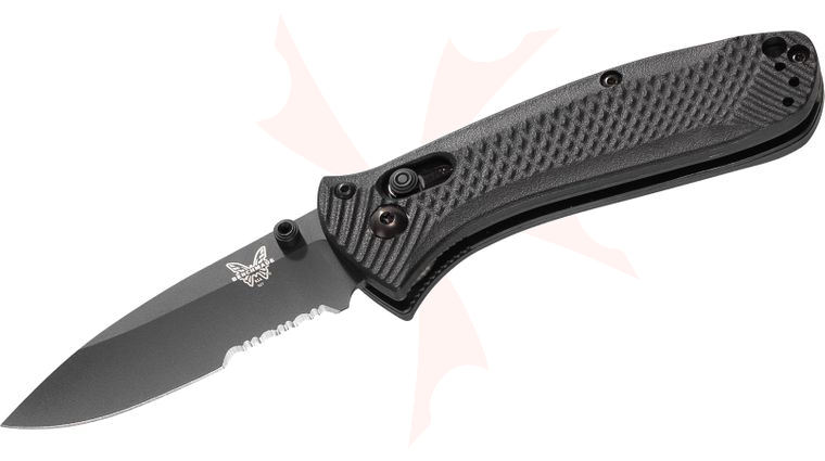 Benchmade 527SBK Mini-Presidio Folding Knife 2.97 inch Black Combo Blade, Noryl GTX Handles