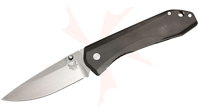 Benchmade 761 Titanium Framelock Folding 3.73 inch M390 Satin Plain Blade, Titanium Handles