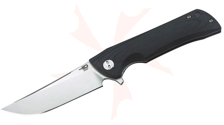 Bestech Knives Paladin Flipper Knife 3.62 inch D2 Two-Tone Satin/Stonewashed Blade, Black G10 Handles