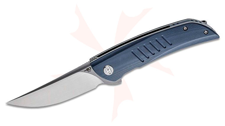 Bestech Knives Swift Flipper Knife 3.5 inch D2 Satin Clip Point Blade, Gray G10 Handles