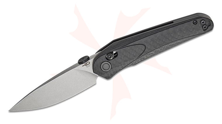 Bestech Knives Kombou Mothus Folding Knife 3.47 inch 14C28N Stonewash Drop Point Blade, Black G10 Handles with Carbon Fiber Pattern