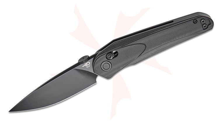 Bestech Knives Kombou Mothus Folding Knife 3.47 inch 14C28N Black PVD Drop Point Blade, Black G10 Handles