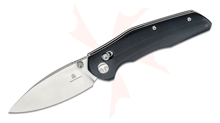 Bestechman Ronan Folding Knife 3.26 inch 14C28N Satin Spear Point Blade, Black G10 Handles