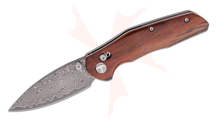 Bestechman Ronan Folding Knife 3.26 inch Damascus Spear Point Blade, Rosewood Handles