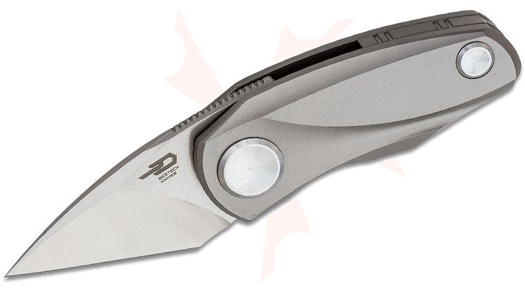 Bestech Knives Tulip Front Flipper Knife 1.53 inch M390 Two-Tone Tanto Blade, Titanium Handles