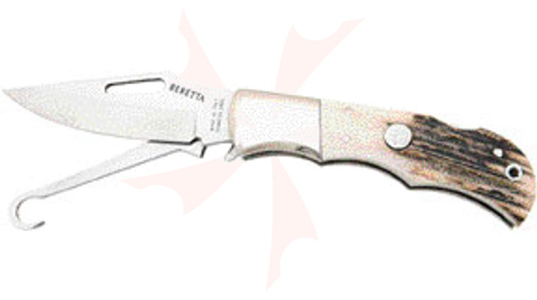 Beretta Stag Hunter Bird Knife 4 inch Closed Lockback Genuine Stag Handles