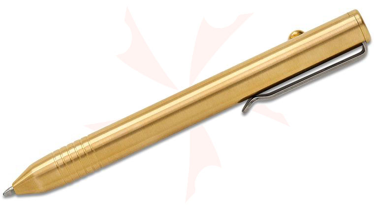 BIGiDESIGN Base Line Brass Bolt Action Pen, 4.59 inch Overall