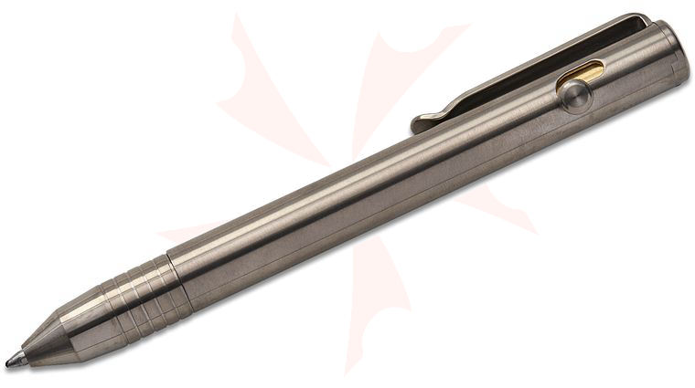 BIGiDESIGN Base Line Titanium Bolt Action Pen, Raw, 4.59 inch Overall