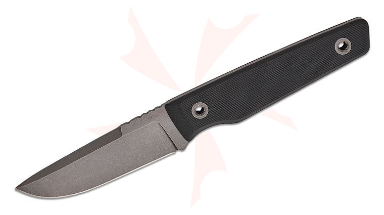 BIGiDESIGN USA Signal Pocket Fixed Blade Knife 3.375 inch Nitro-V Stonewashed Drop Point Blade, Black G10 Handles, Two Kydex Pocket Sheaths