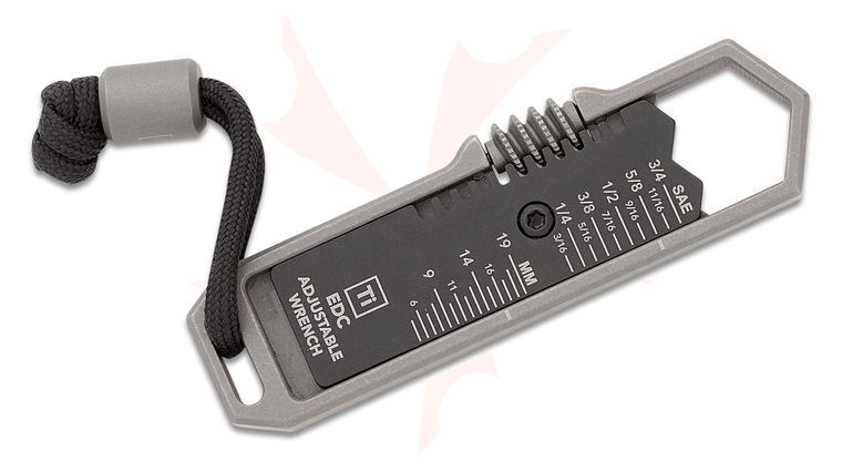 BIGiDESIGN Ti EDC Adjustable Titanium Wrench, 3.85 inch Overall, Titanium Pocket Clip