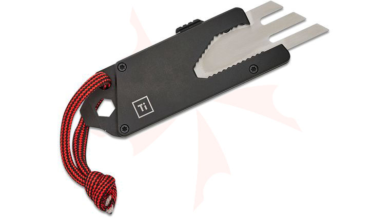 BIGiDESIGN TPT Slide EZ Swap Titanium Mini Pocket Tool, 3 inch Overall, Matte Black DLC Titanium, Black Leather Sheath