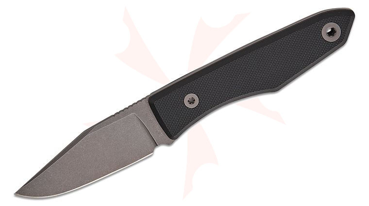 BIGiDESIGN USA Lookout Pocket Fixed Blade Knife 2.56 inch CPM-MagnaCut Stonewashed Clip Point Blade, Black G10 Handles, Two Kydex Pocket Sheaths