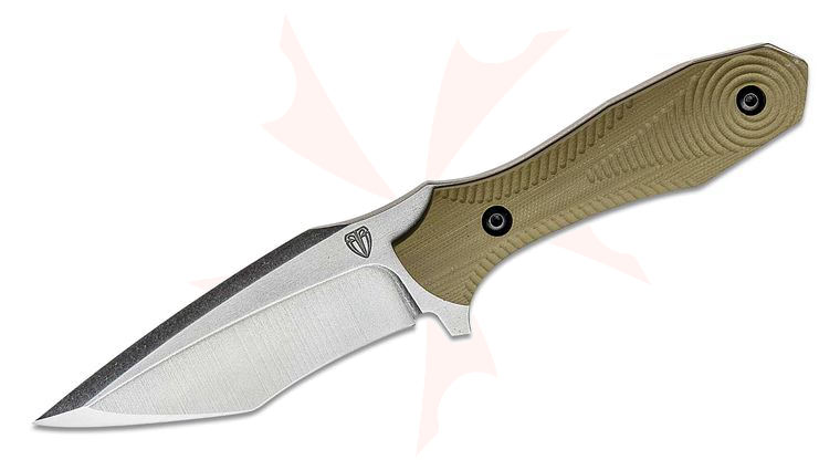 Biegler Bladeworks Signature Series Covert Fixed Blade Knife 4.125 inch D2 Tumbled Recurve, OD Green G10 Titanium Handles, Kydex Sheath