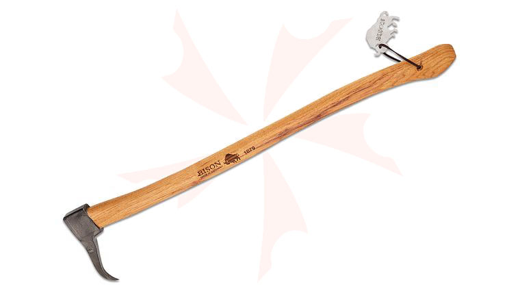 Bison 1879 Hand Forged Hookaroon/Sapie Axe, 31.5 inch Overall, Hickory Handle, No Sheath