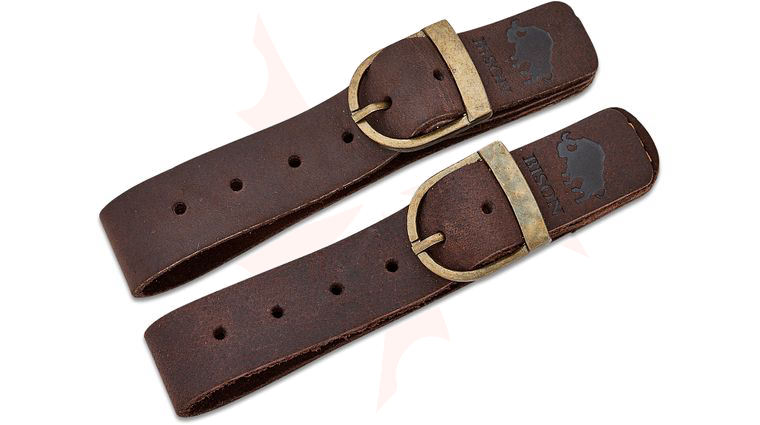 Bison 1879 2-Piece Leather Wall Strap Display for Axes/Hatchets