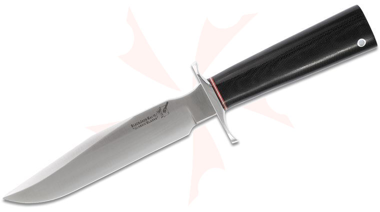 Blackjack Classic Model 7 Fixed Blade 6.94 inch 3V Steel, Black Micarta Handles, Leather Sheath
