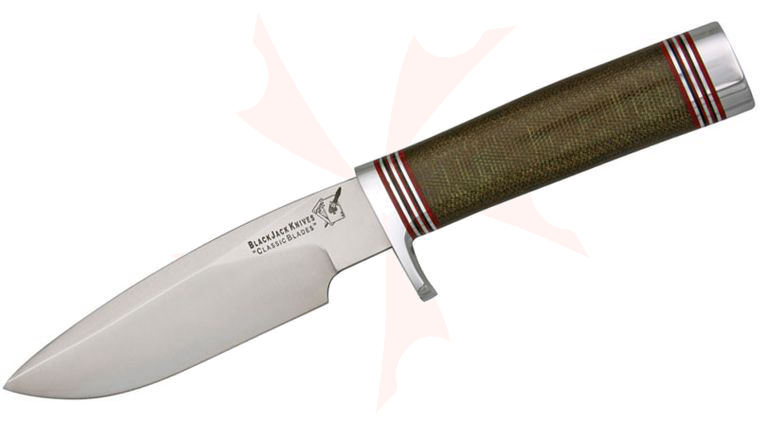 Blackjack Classic Model 125 Fixed 5 inch Blade, Green Micarta Handle