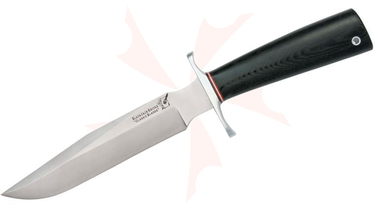 Blackjack Classic Model 7 Fixed 7 inch Blade, Black Linen Micarta Saber Handles