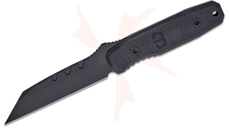 Blackside Customs Americana Fixed Blade Knife 4.25 inch CPM-154 Black Cerakote Wharncliffe Blade, Milled Black G10 Handles, Kydex IWB Sheath