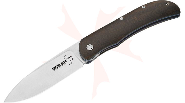 Boker Plus Exskelimoor I Folding Knife 3-1/2 inch Blade, Bog Oak Handles (01BO004)