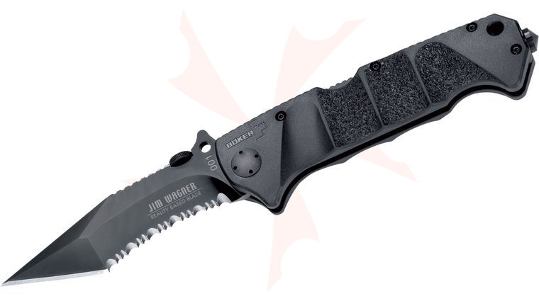 Boker Plus RBB Reality-Based Blade Folding Knife 3-7/8 inch Combo Tanto Blade, FRN Handles