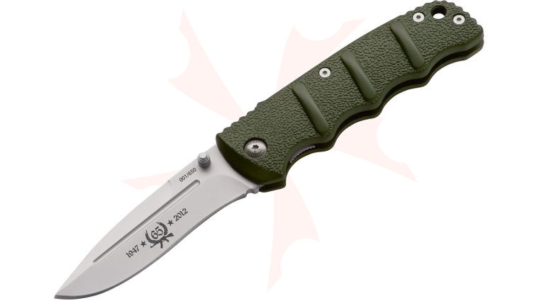 Boker Plus Kalashnikov Anniversary Series Mini Folder 2-1/2 inch Satin Plain Blade, OD Aluminum Handles (01KAL63)